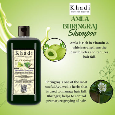 Khadi Natural Herbal Amla & Bhringraj Shampoo for Men Women 1000ml